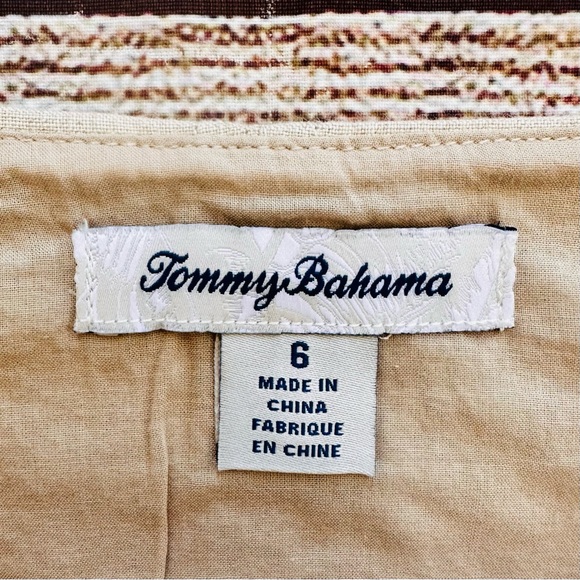 Tommy Bahama Tan Beige Linen Lined Skirt with Fringe Ladies Sz 6 - Picture 3 of 4